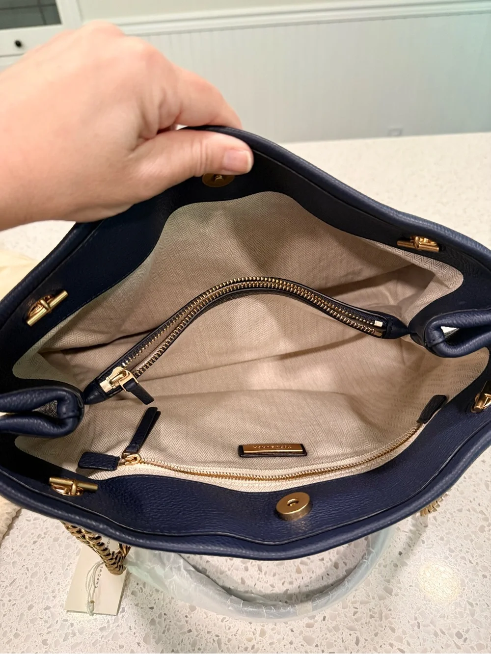 Tory Burch Navy Kira Tote in Royal Navy, NWT